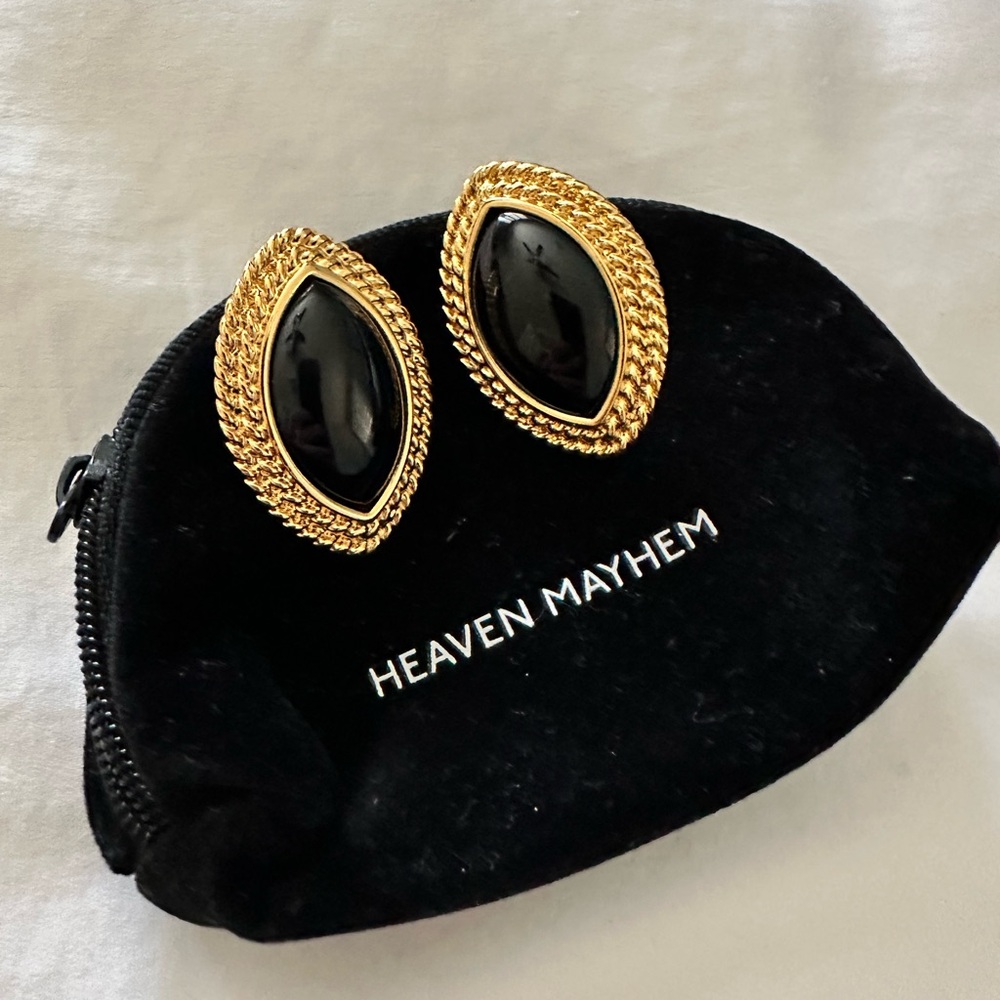 Heaven Mayhem Gold and Black Earrings